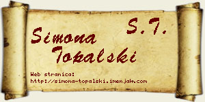 Simona Topalski vizit kartica